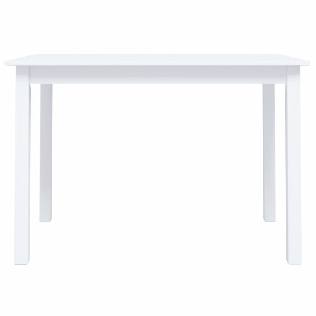 Table à manger blanche 114x71x75 cm en bois d'hévéa massif
