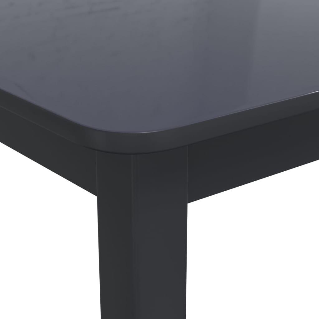 Table à manger noire 114x71x75 cm en bois d'hévéa massif