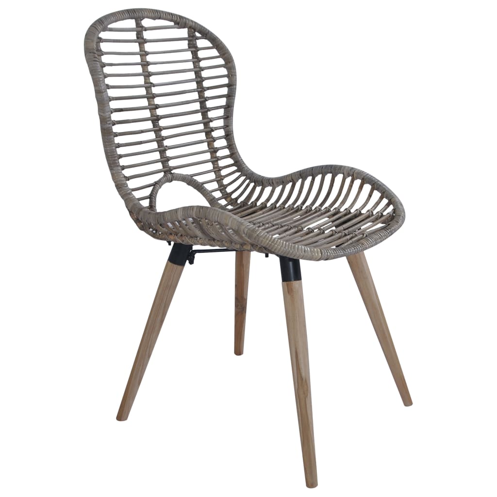 Dining room chairs 6 pcs. Natural rattan brown