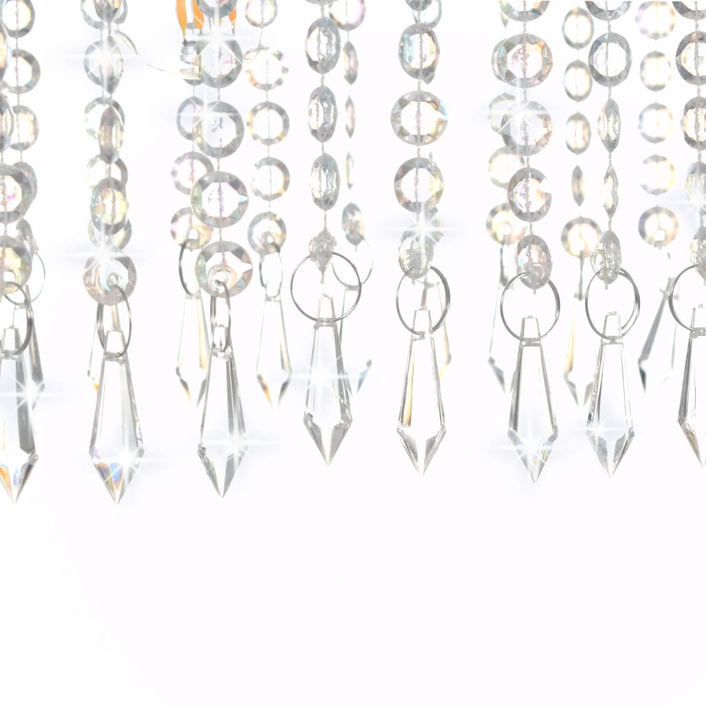 Ceiling light with crystal beads silver 104 cm E14