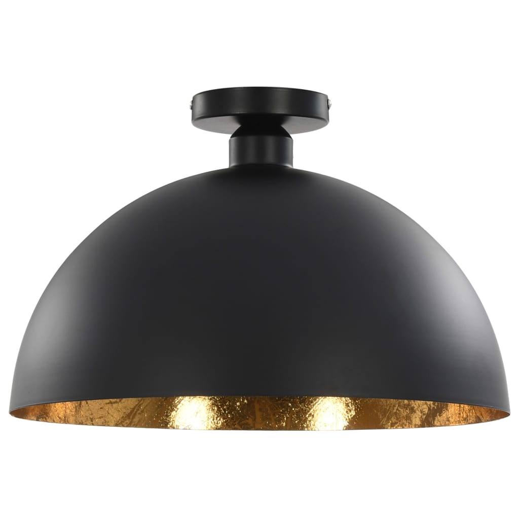 Ceiling Lights 2 pcs. Black and Gold Hemispherical E27