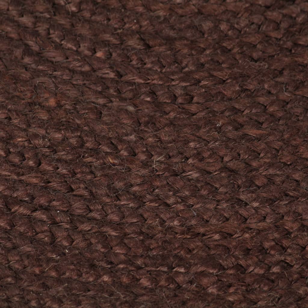 Handmade Jute Rug Round 120 cm Brown