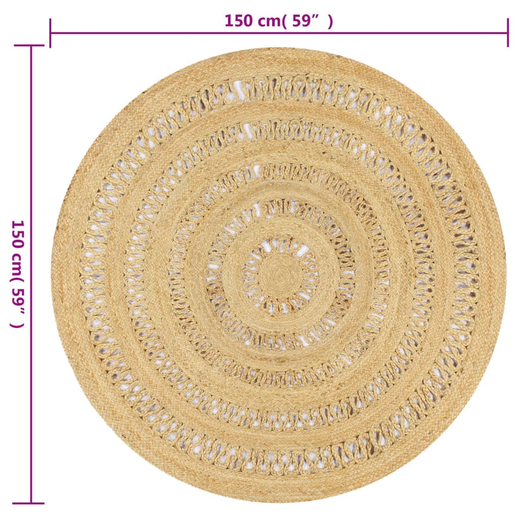 Handmade Braided Jute Rug 150 cm