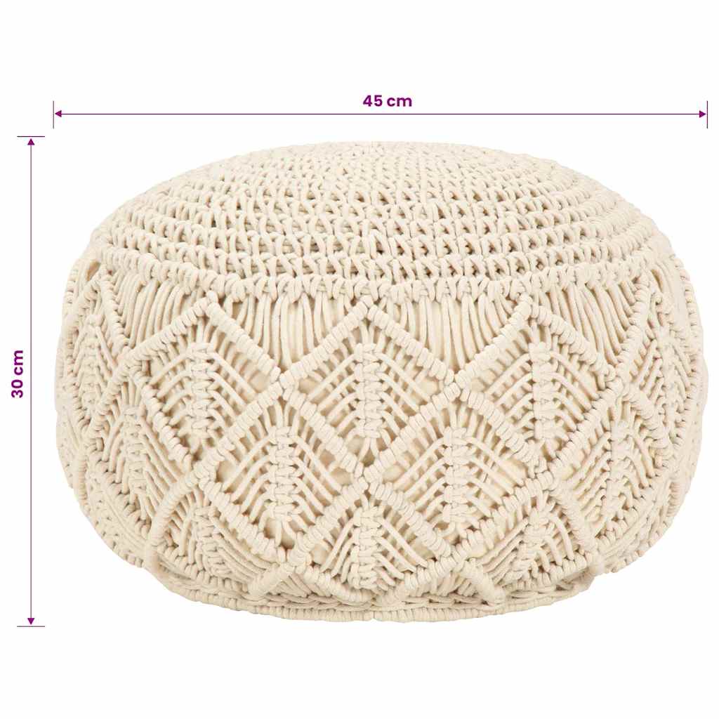 Makramee Sitzpuff Handgefertigt 45 x 30 cm Baumwolle