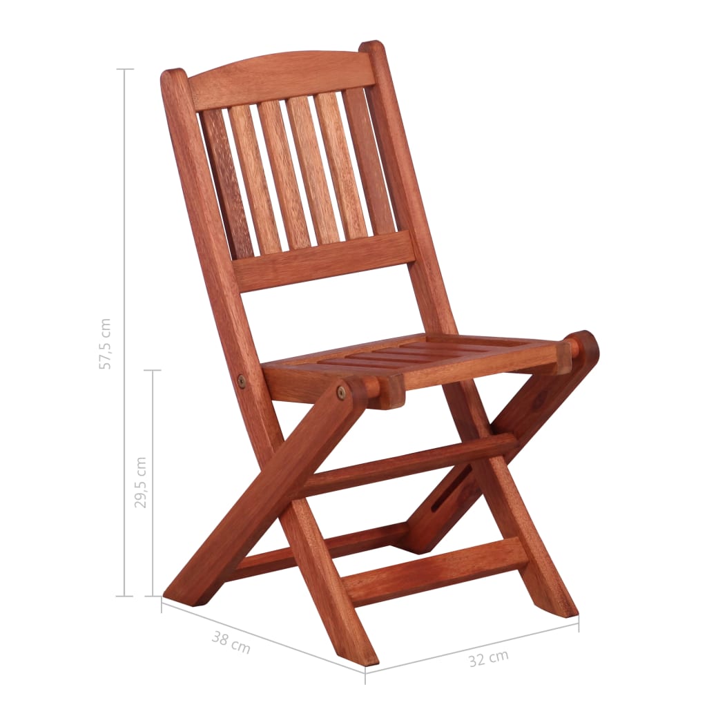 Lot de 2 chaises de salle à manger pour enfants en bois massif d'eucalyptus