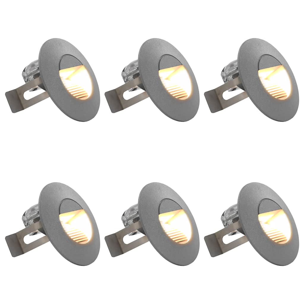 Appliques murales d'extérieur rondes argentées à LED 5 W, lot de 6