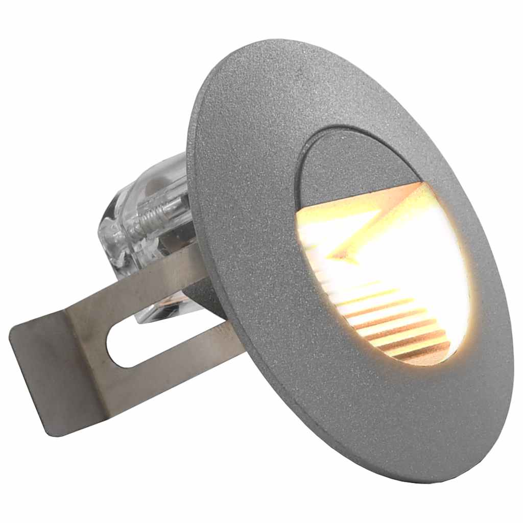 Appliques murales d'extérieur rondes argentées à LED 5 W, lot de 6