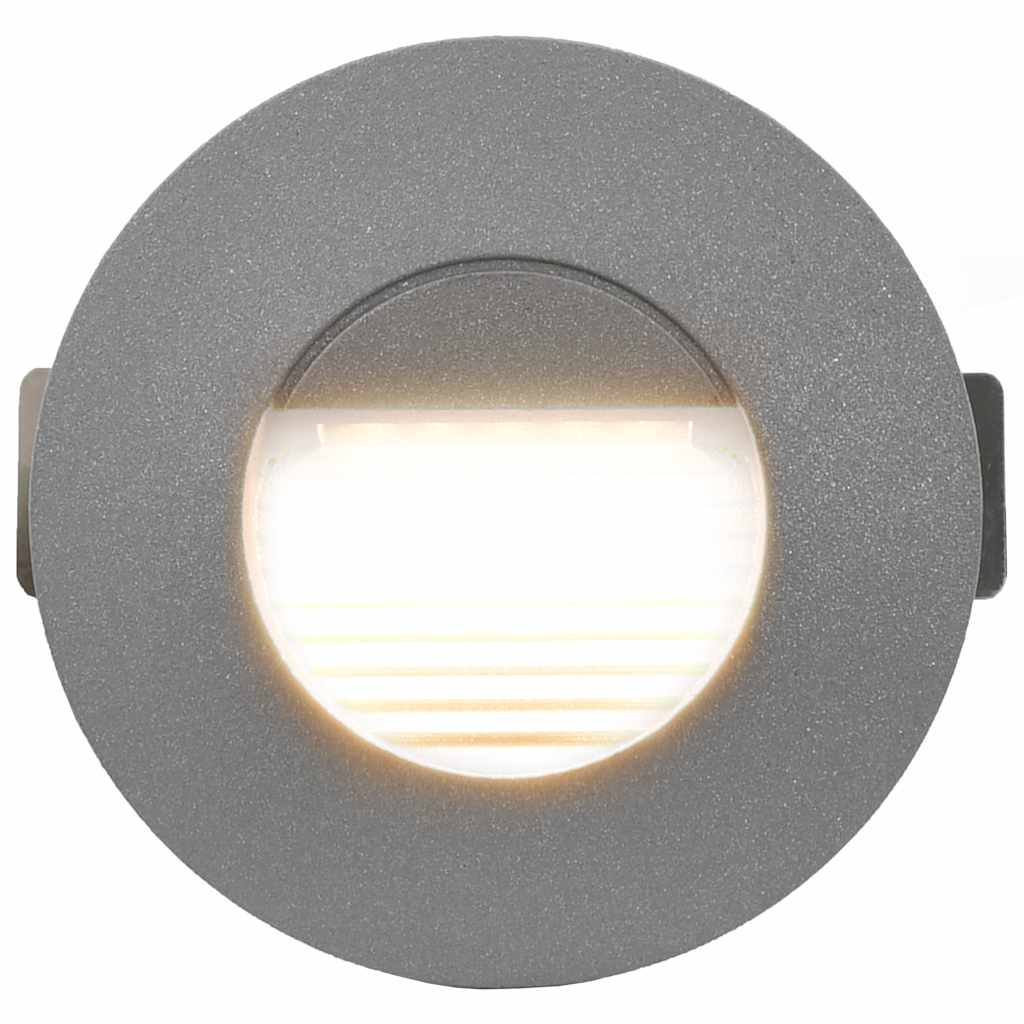 Appliques murales d'extérieur rondes argentées à LED 5 W, lot de 6