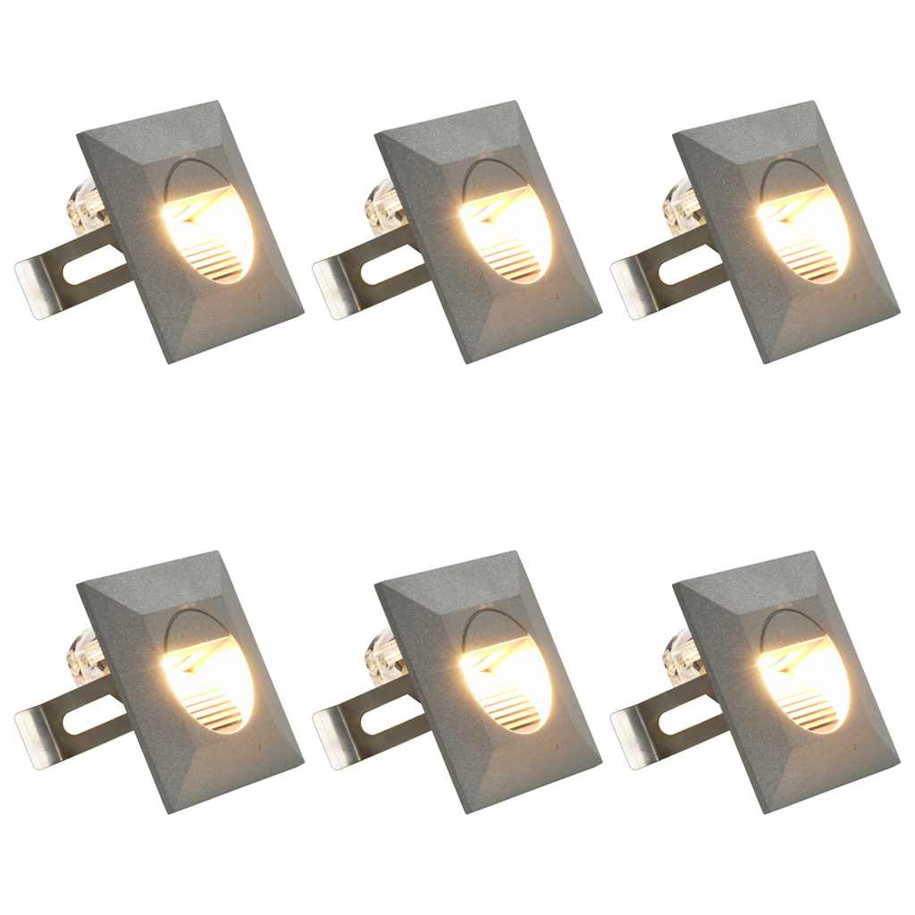 Appliques murales d'extérieur 6 pièces LED 5 W Argenté Carré