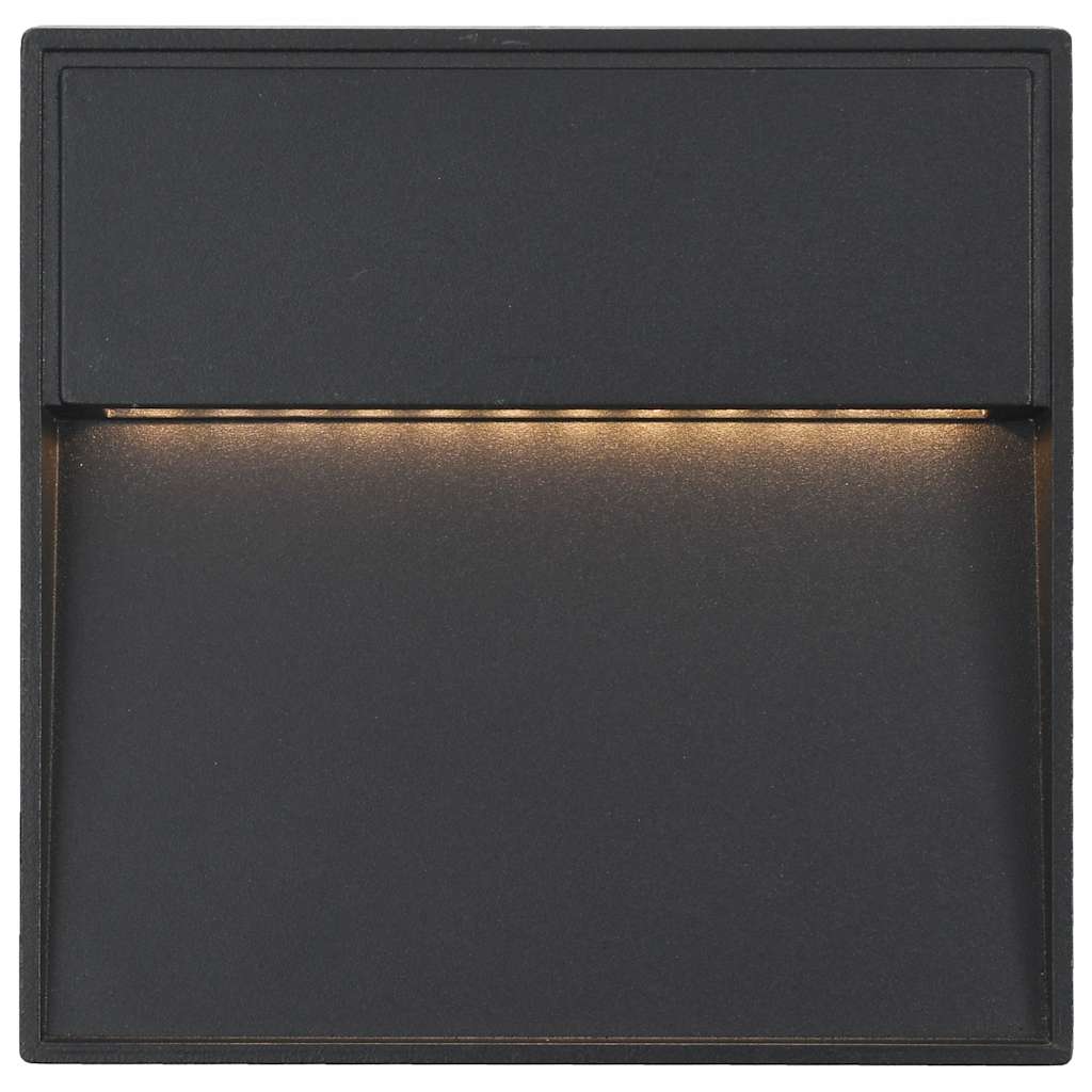 Außenwandleuchten 2 Stk. LED 3W Schwarz Quadratisch