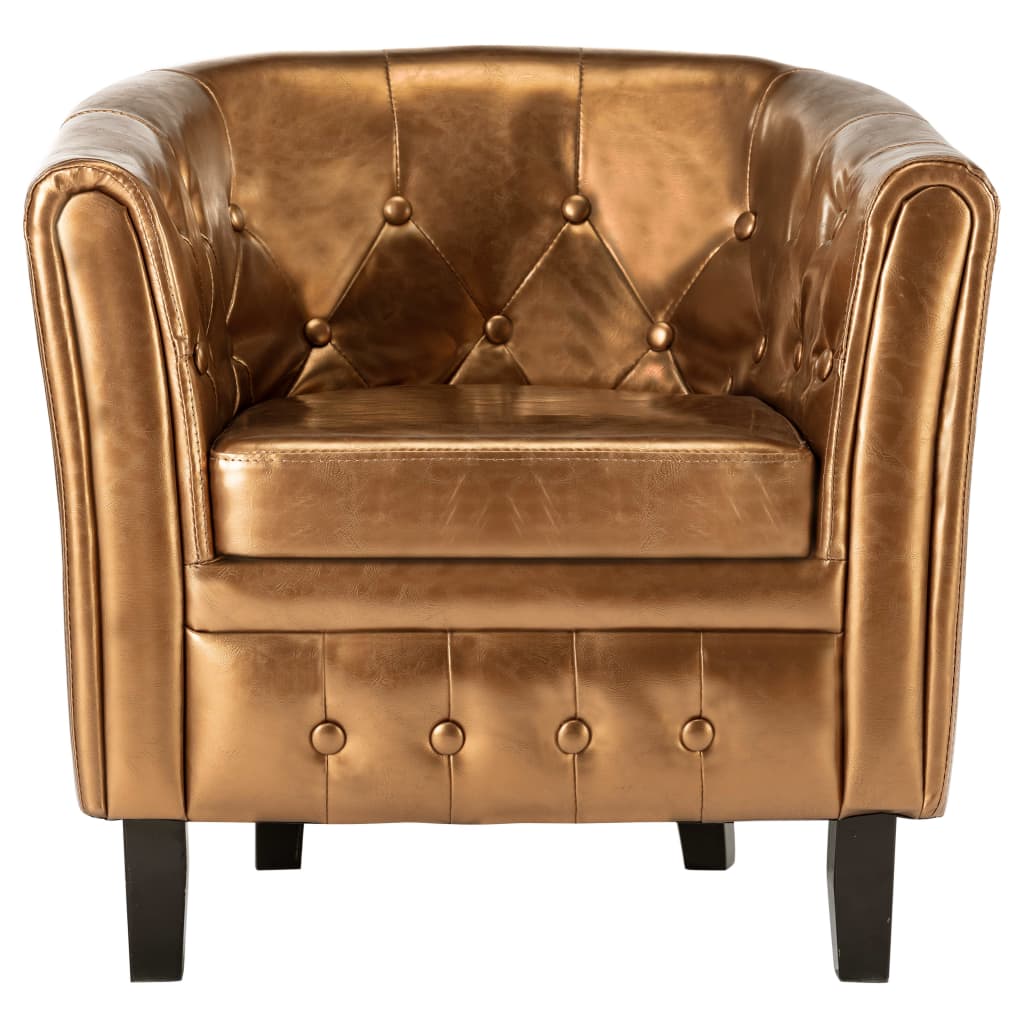 Clubsessel Braun Kunstleder