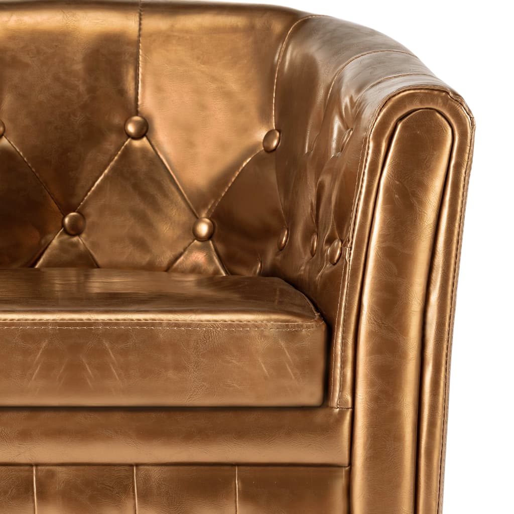 Clubsessel Braun Kunstleder
