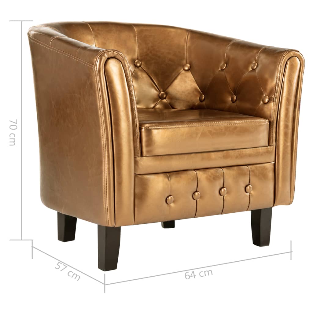 Clubsessel Braun Kunstleder
