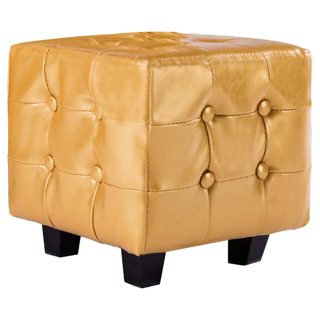 Clubsessel mit Hocker Golden Kunstleder