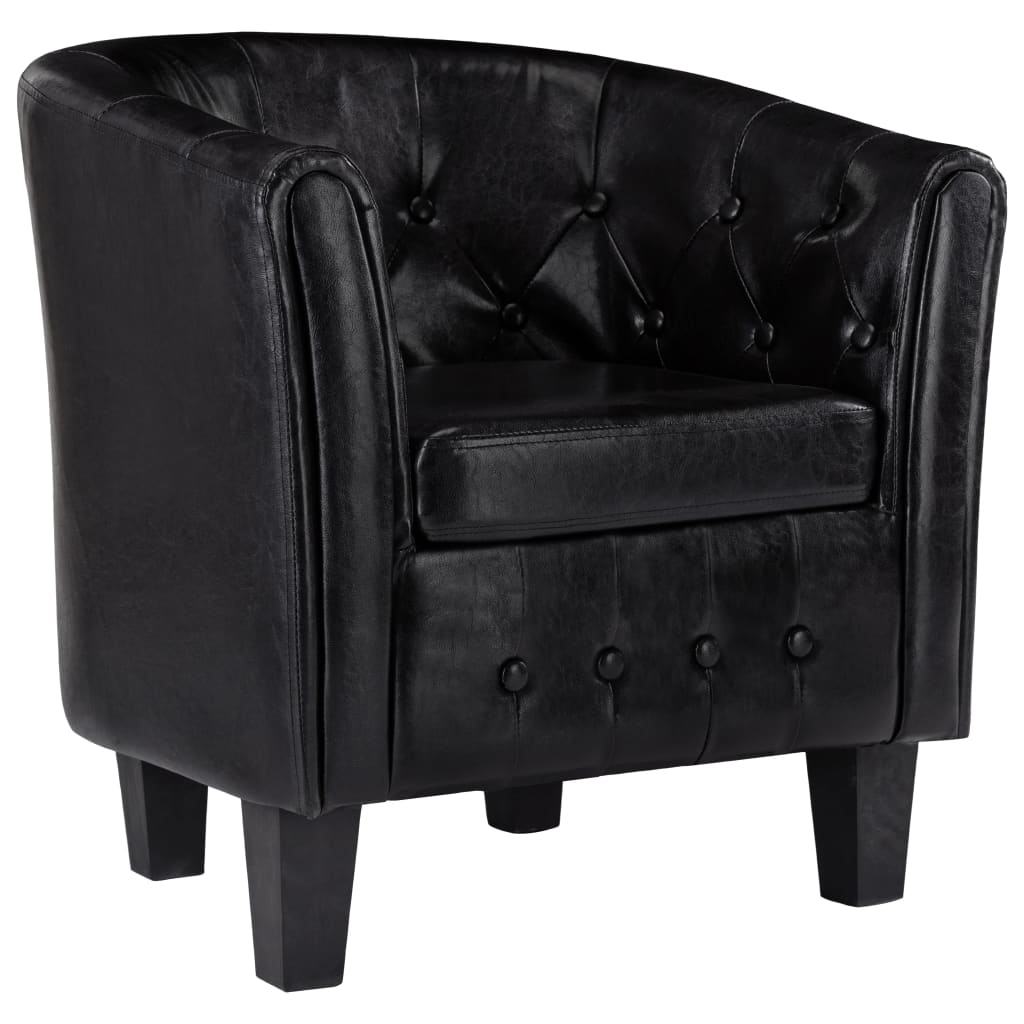Clubsessel Schwarz Kunstleder