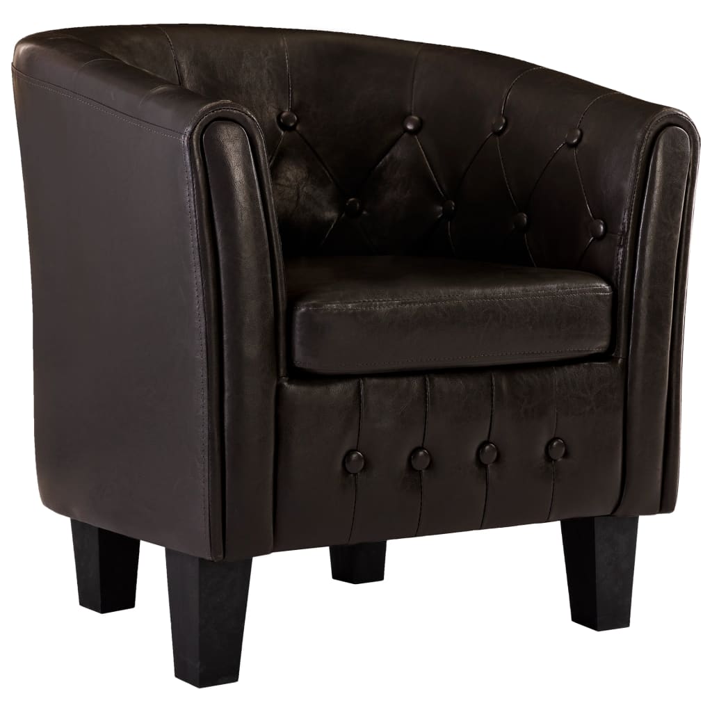 Clubsessel Braun Kunstleder
