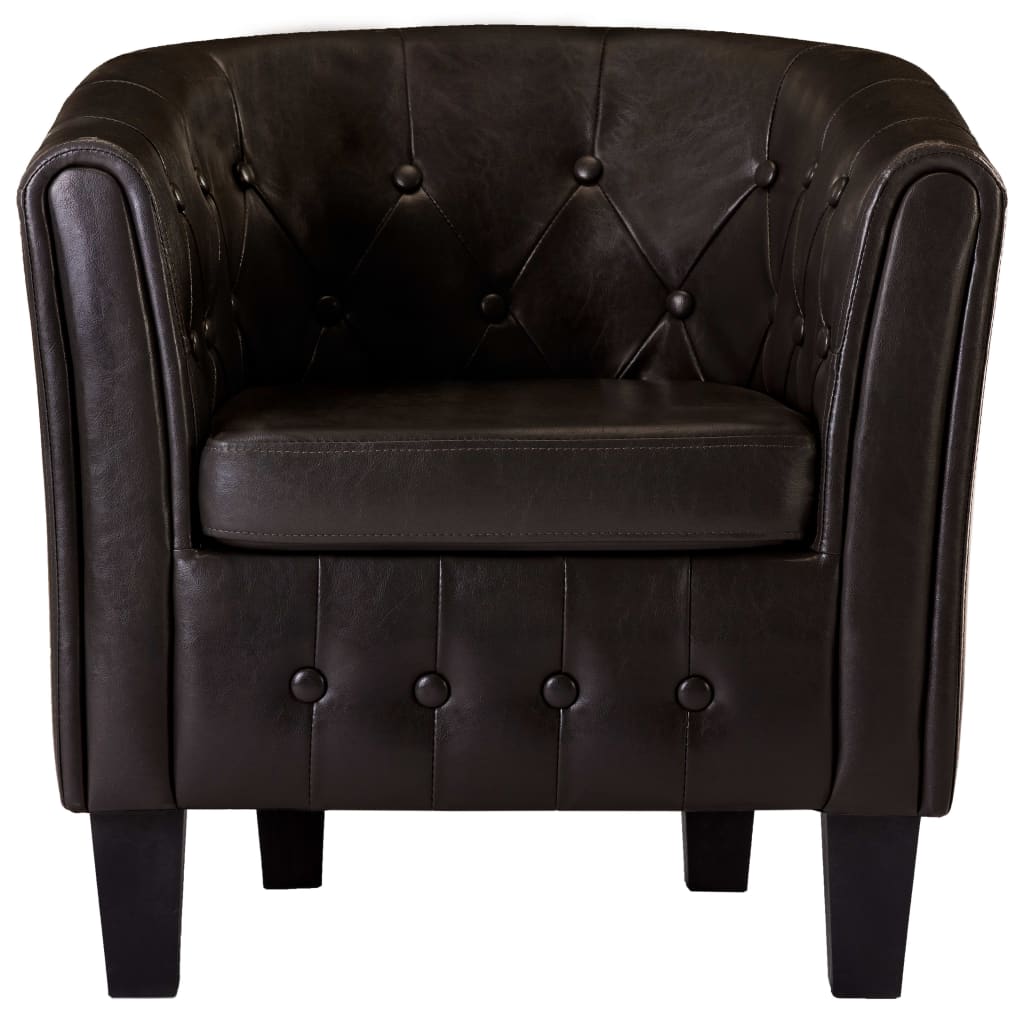 Clubsessel Braun Kunstleder