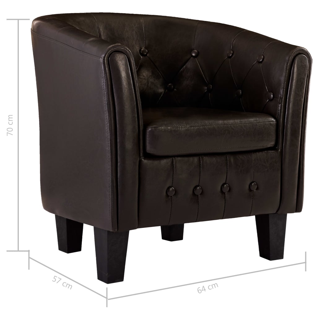 Clubsessel Braun Kunstleder