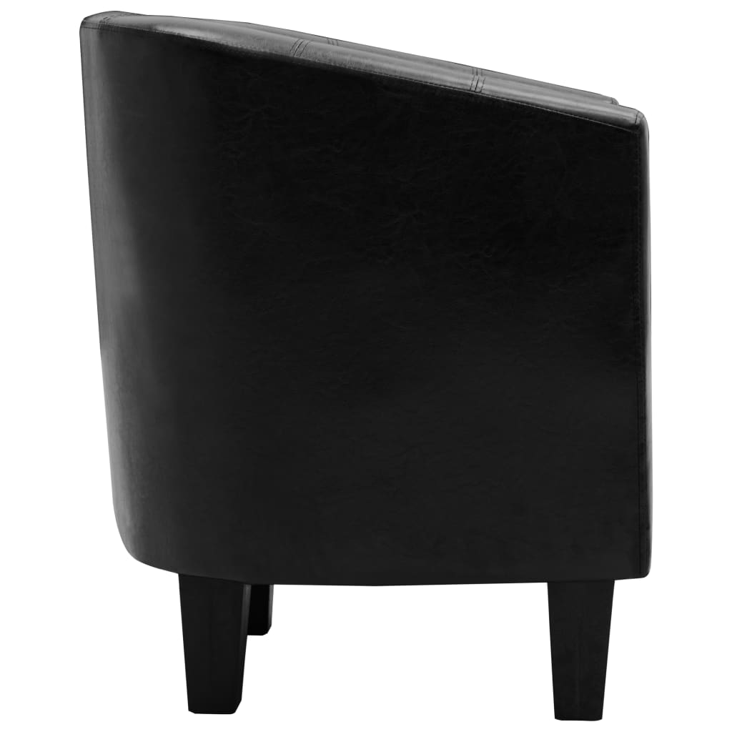 Sessel Schwarz Kunstleder