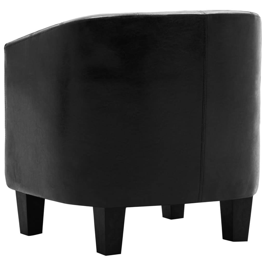 Sessel Schwarz Kunstleder