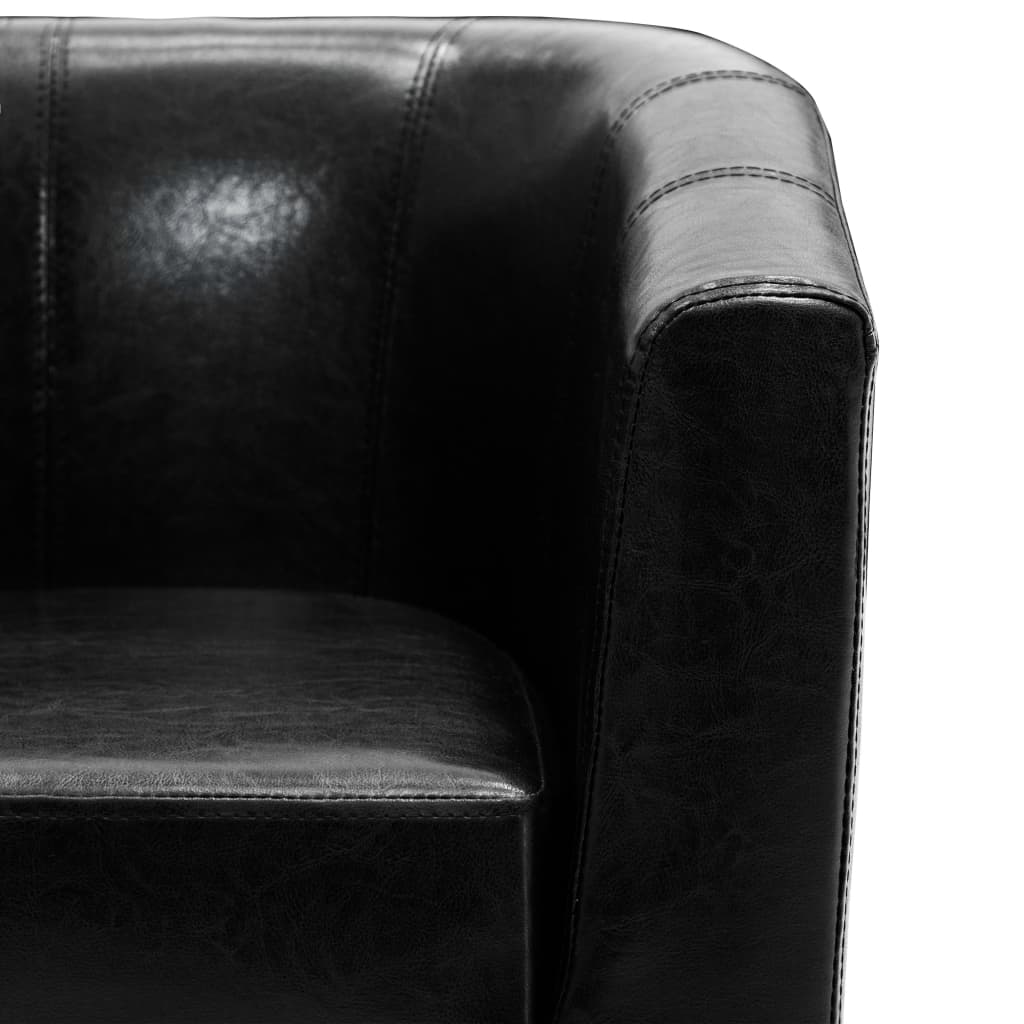 Sessel Schwarz Kunstleder