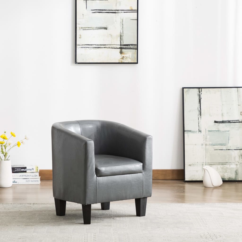 Sessel Grau Kunstleder