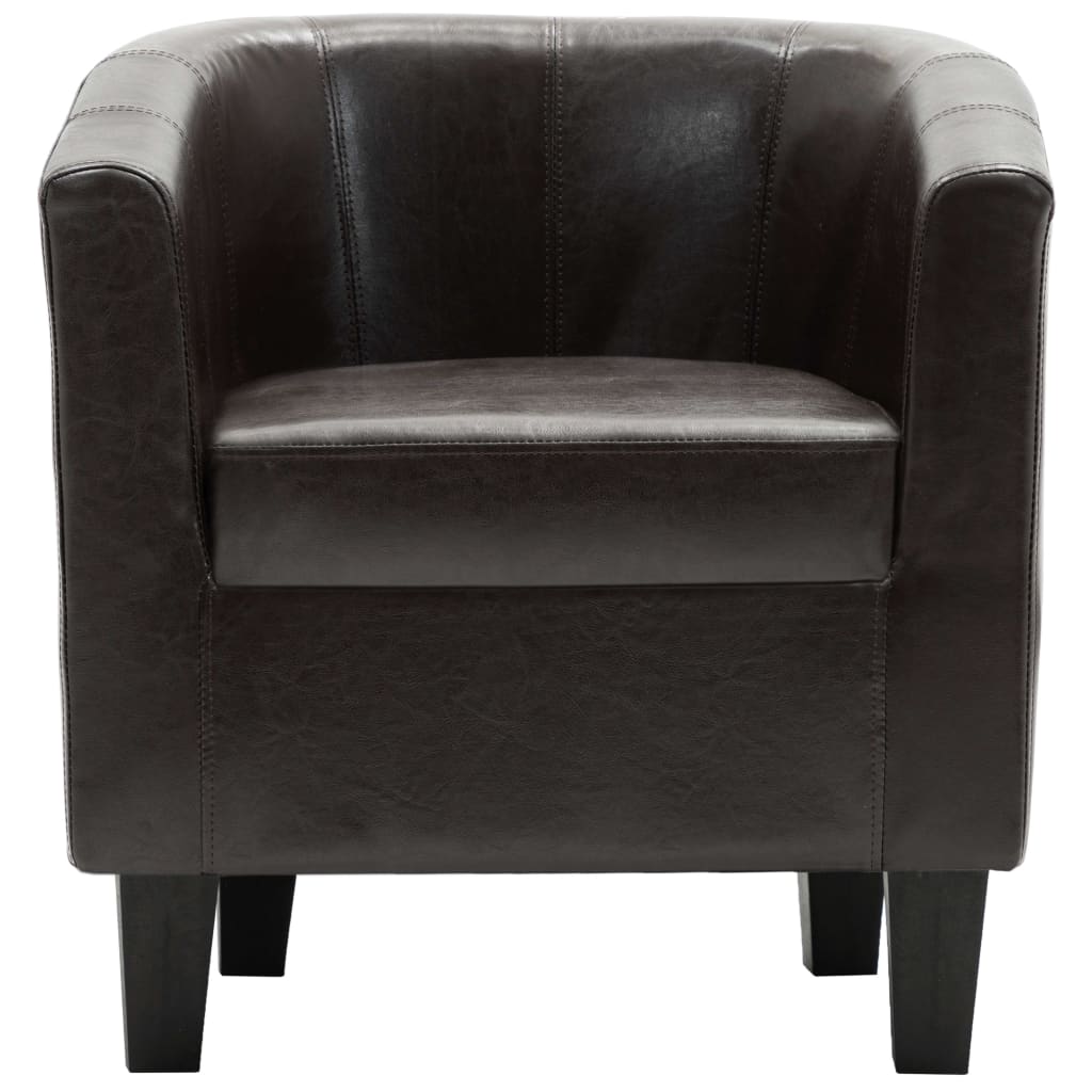 Sessel Dunkelbraun Kunstleder