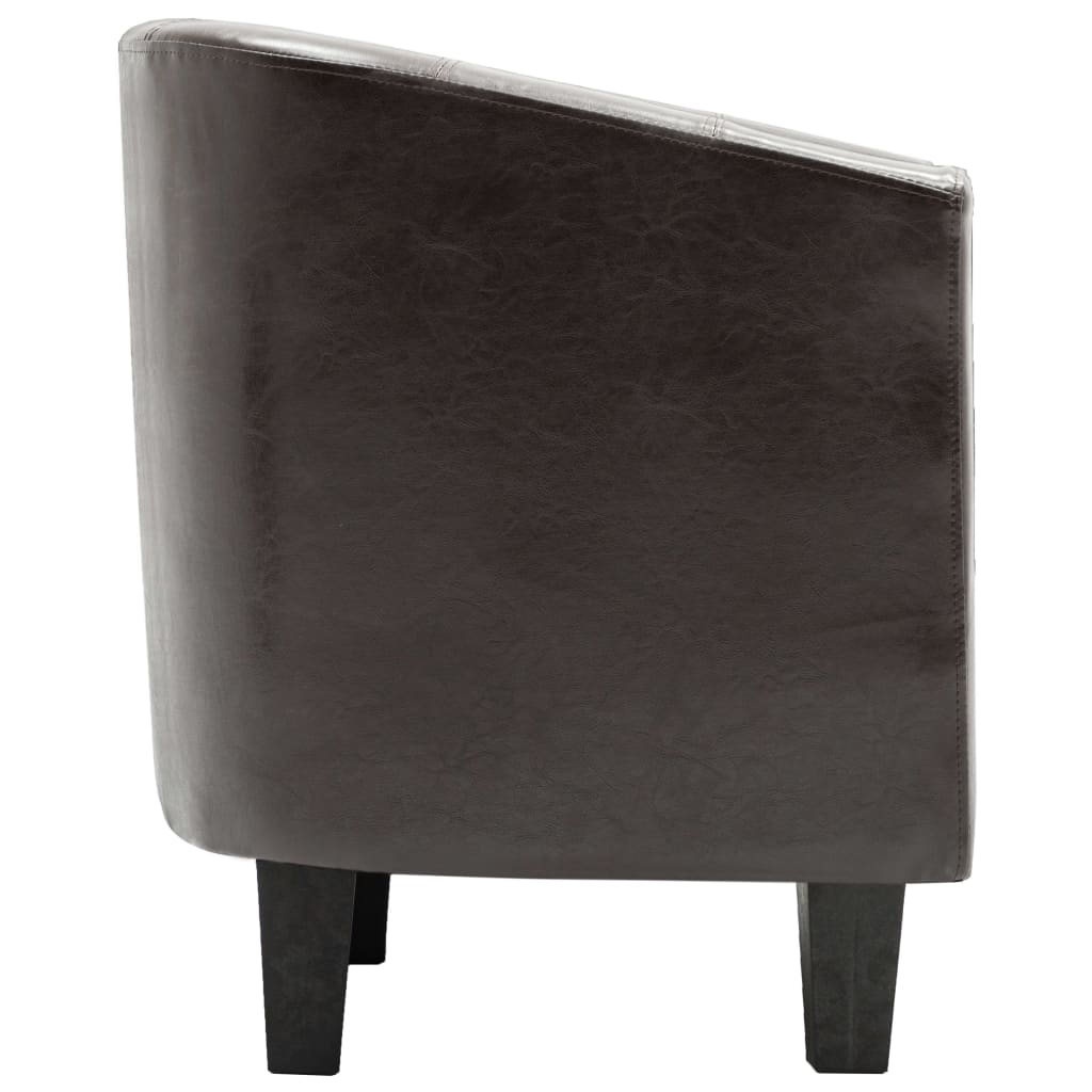 Sessel Dunkelbraun Kunstleder