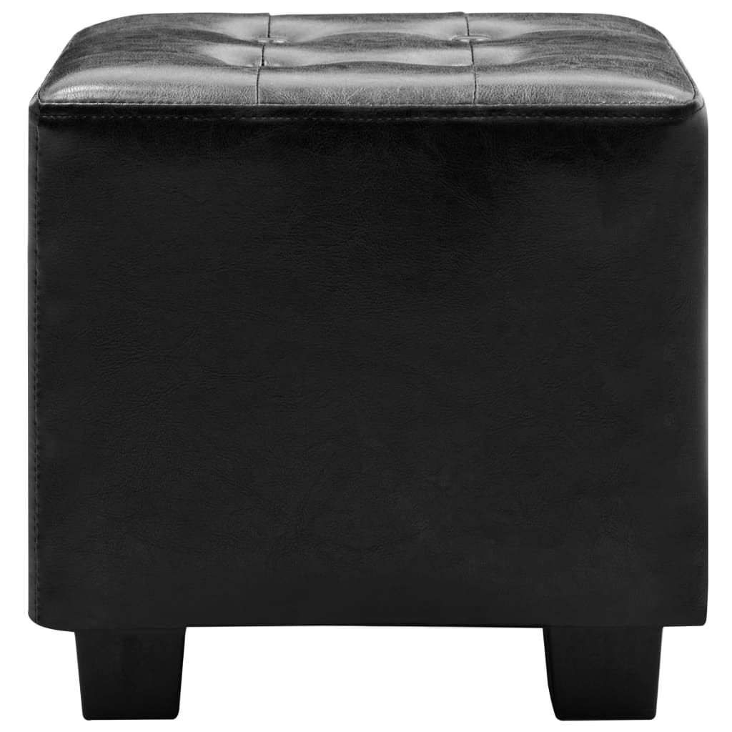 Sessel mit Fußhocker Schwarz Kunstleder