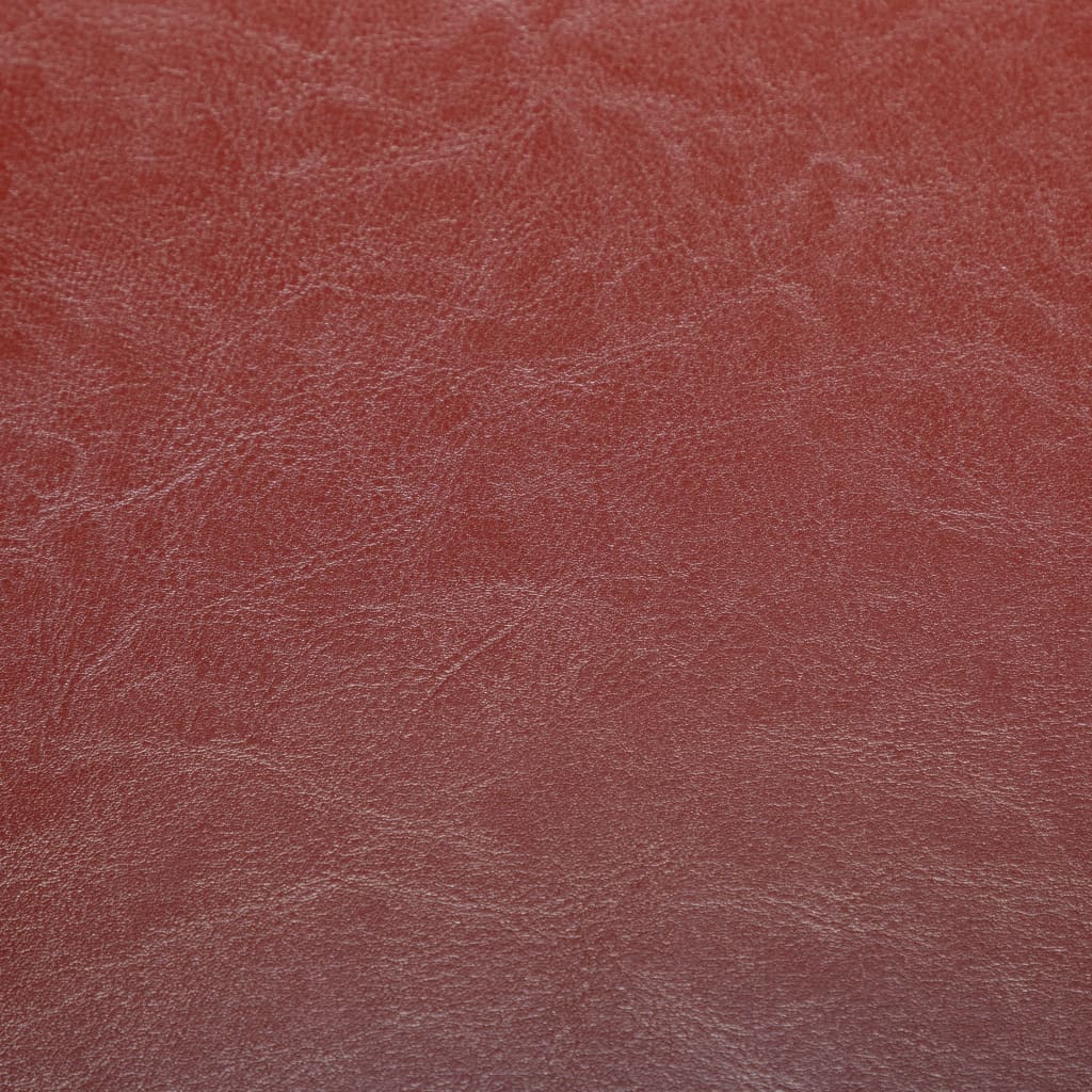 Sessel mit Fußhocker Weinrot Kunstleder