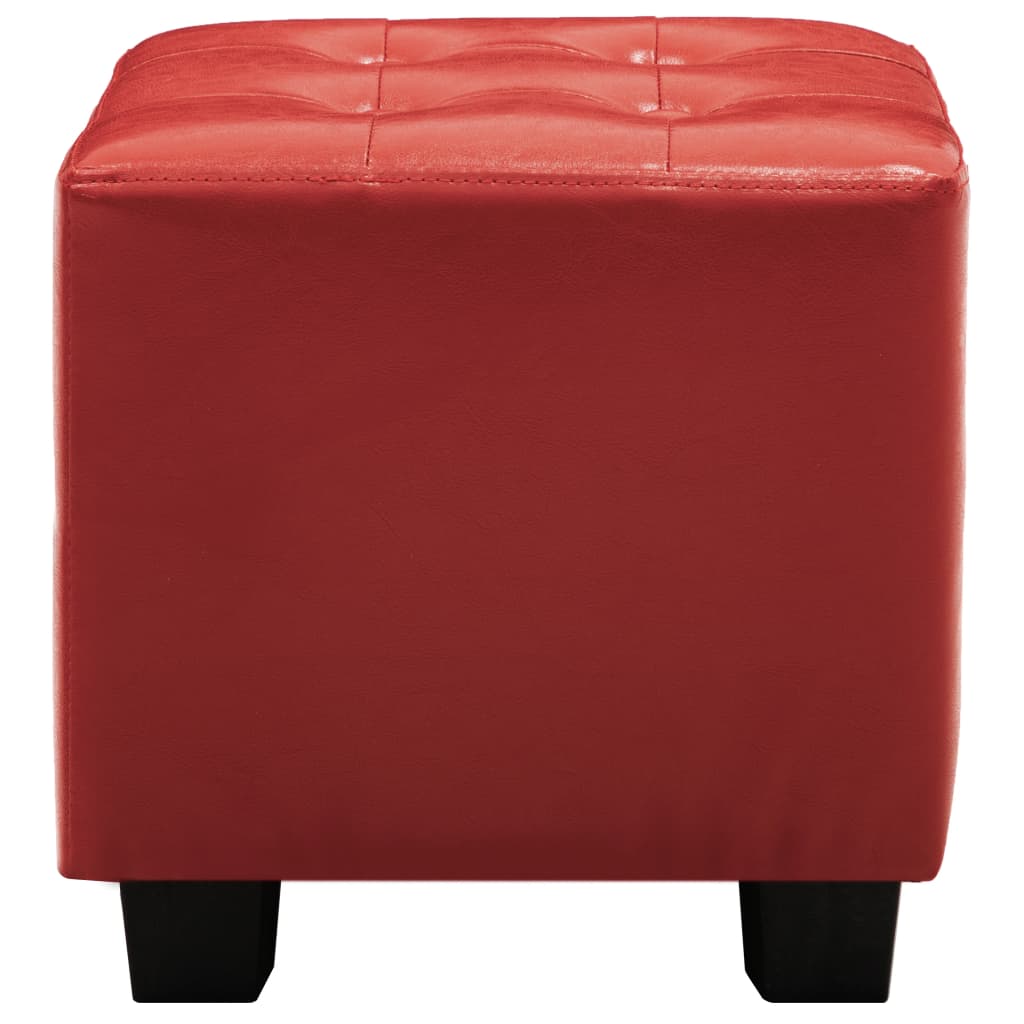 Sessel mit Fußhocker Rot Kunstleder