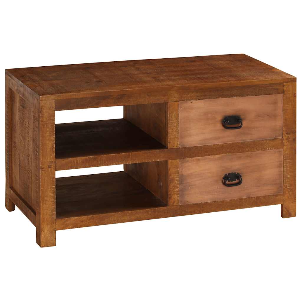 Table basse avec 2 tiroirs 90x40x50 cm en bois de manguier massif
