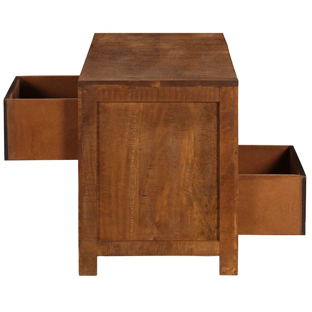 Table basse avec 2 tiroirs 90x40x50 cm en bois de manguier massif