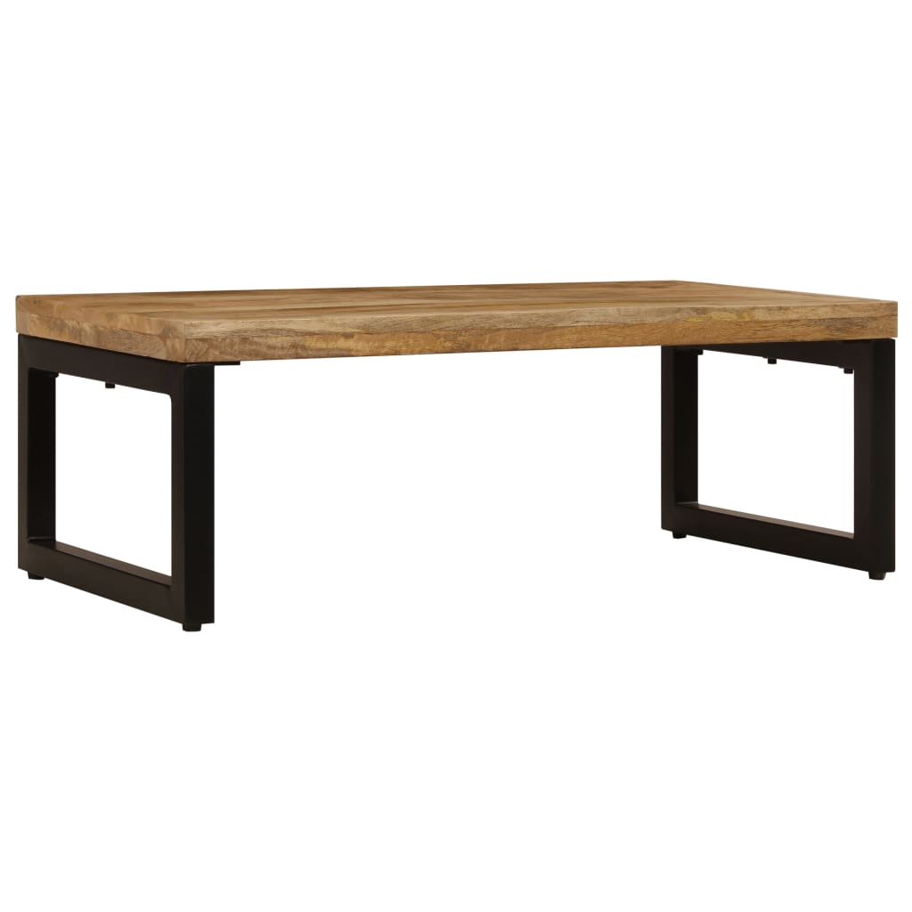 Coffee table 100x50x35 cm solid mango wood and steel