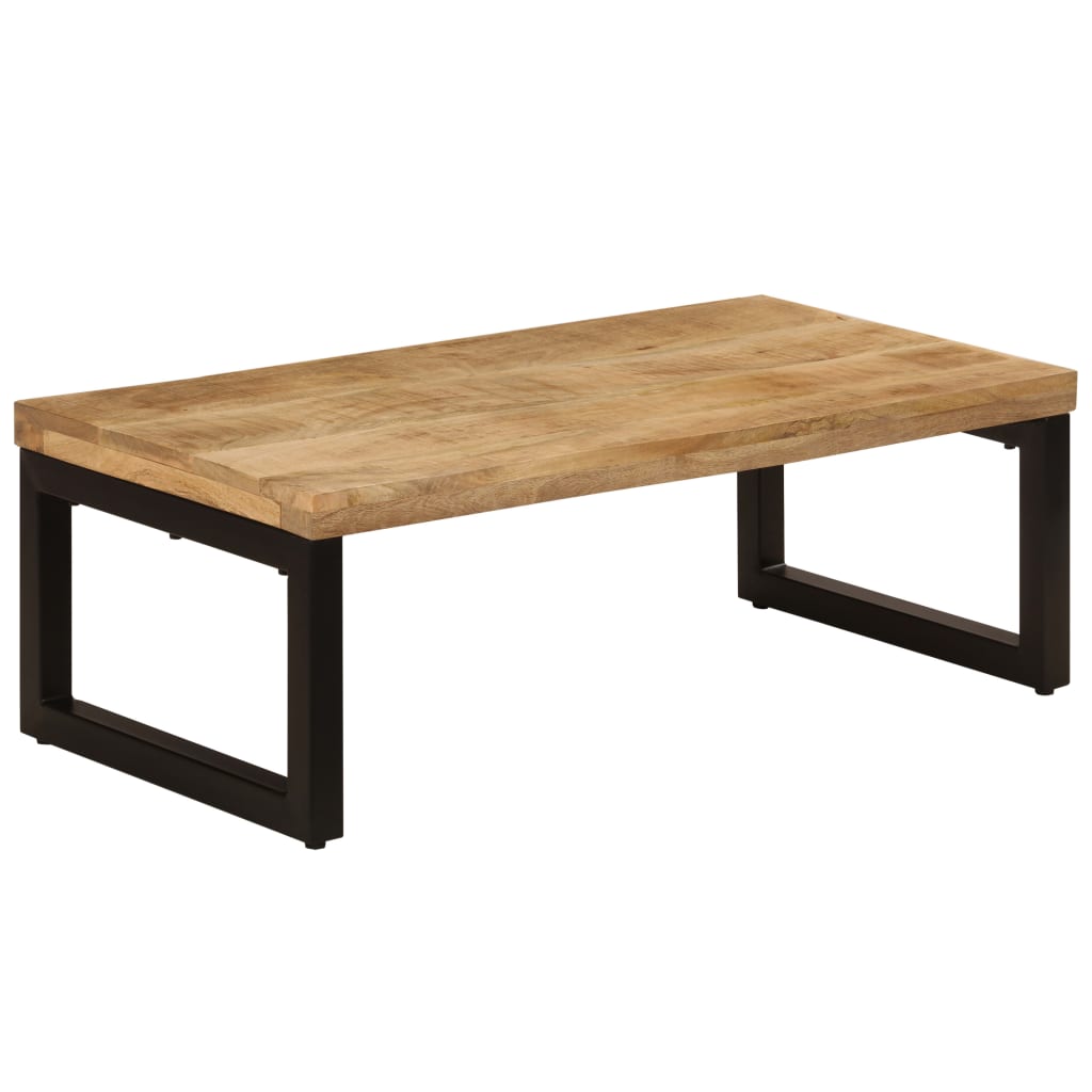 Coffee table 100x50x35 cm solid mango wood and steel