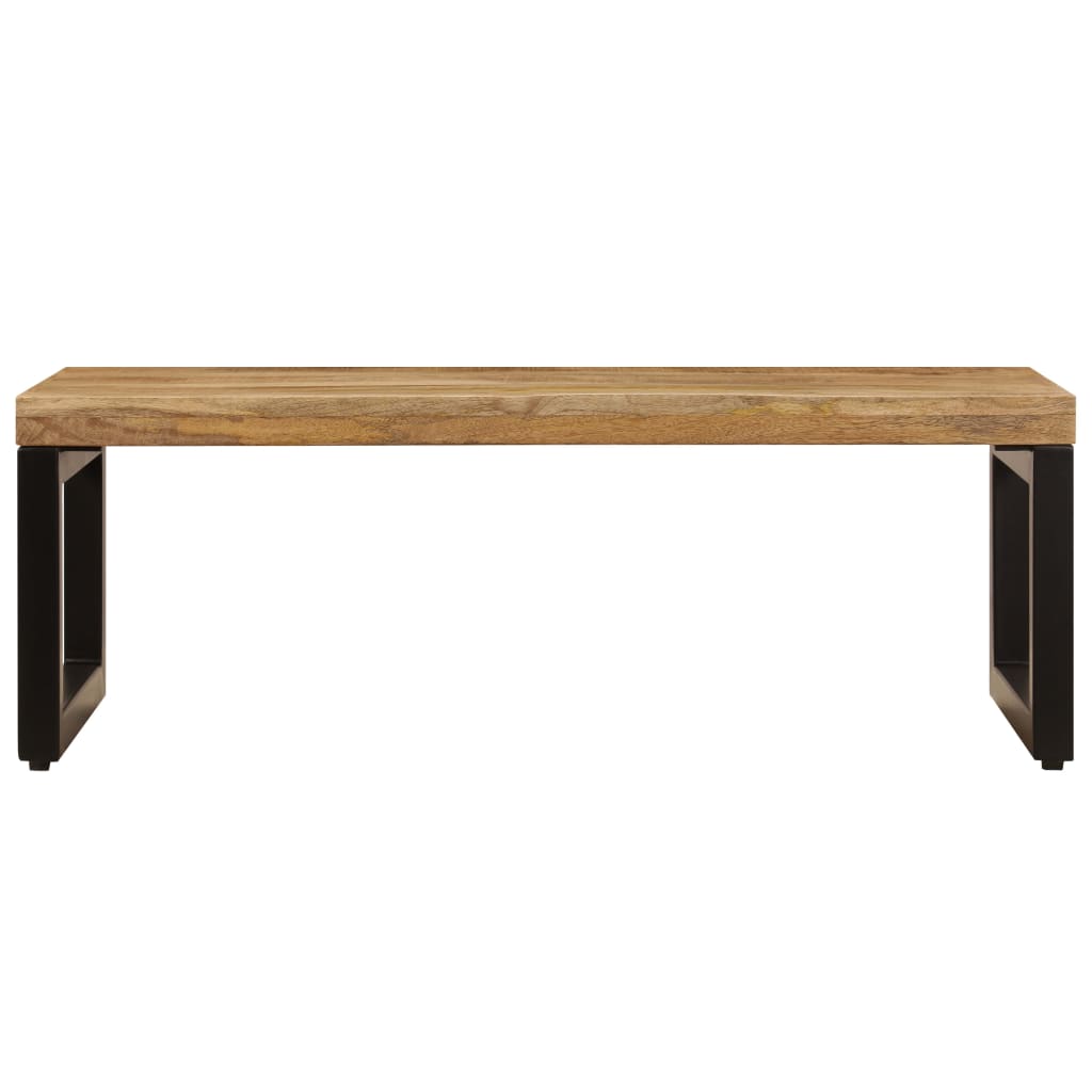 Coffee table 100x50x35 cm solid mango wood and steel