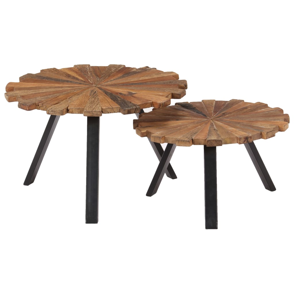 Coffee tables 2 pcs. Solid reclaimed wood