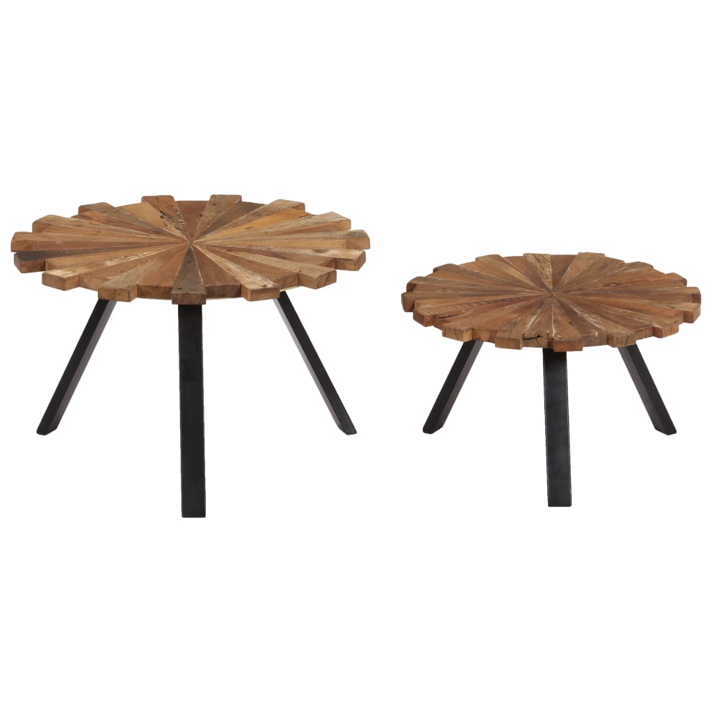 Coffee tables 2 pcs. Solid reclaimed wood