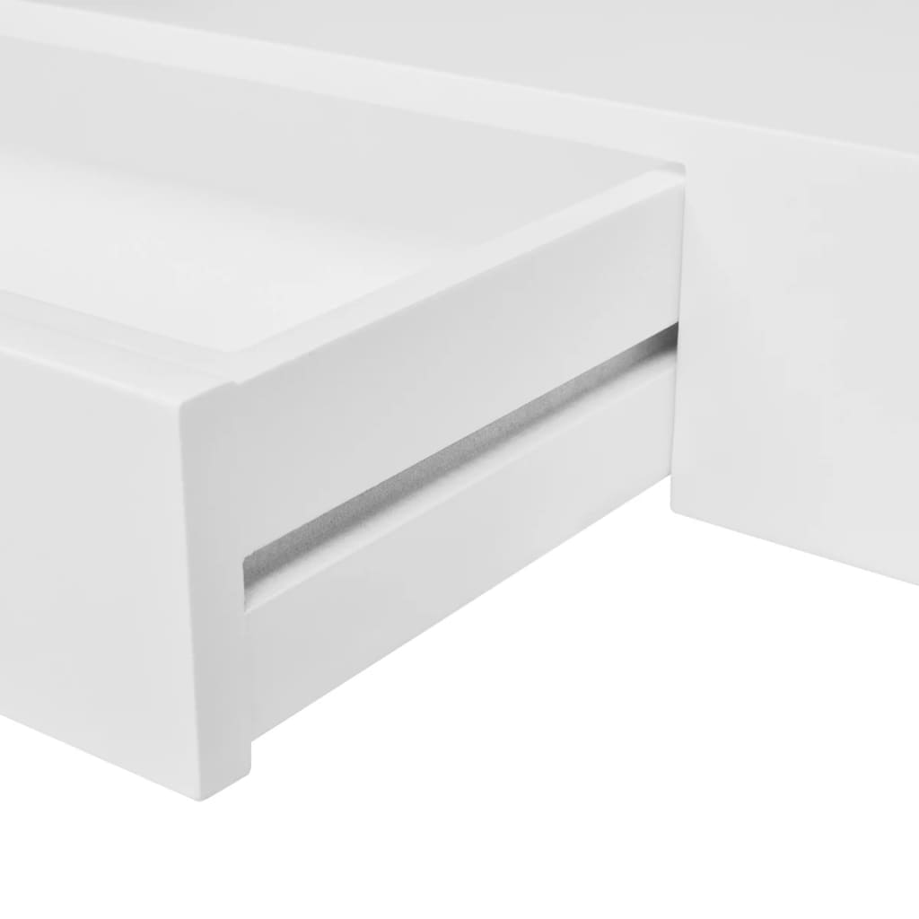 Wall shelf hanging shelf with drawers 2 pcs. White 80 cm