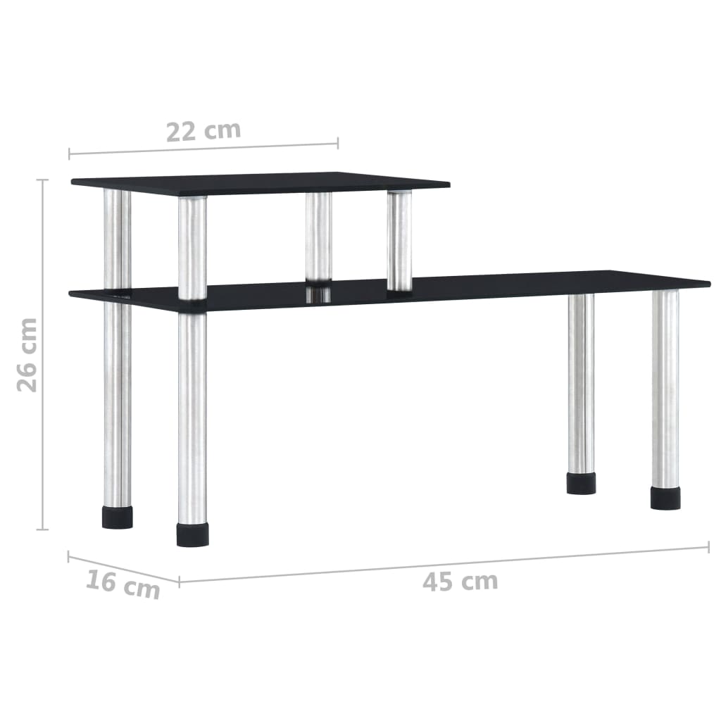 Küchenregal Schwarz 45×16×26 cm Hartglas