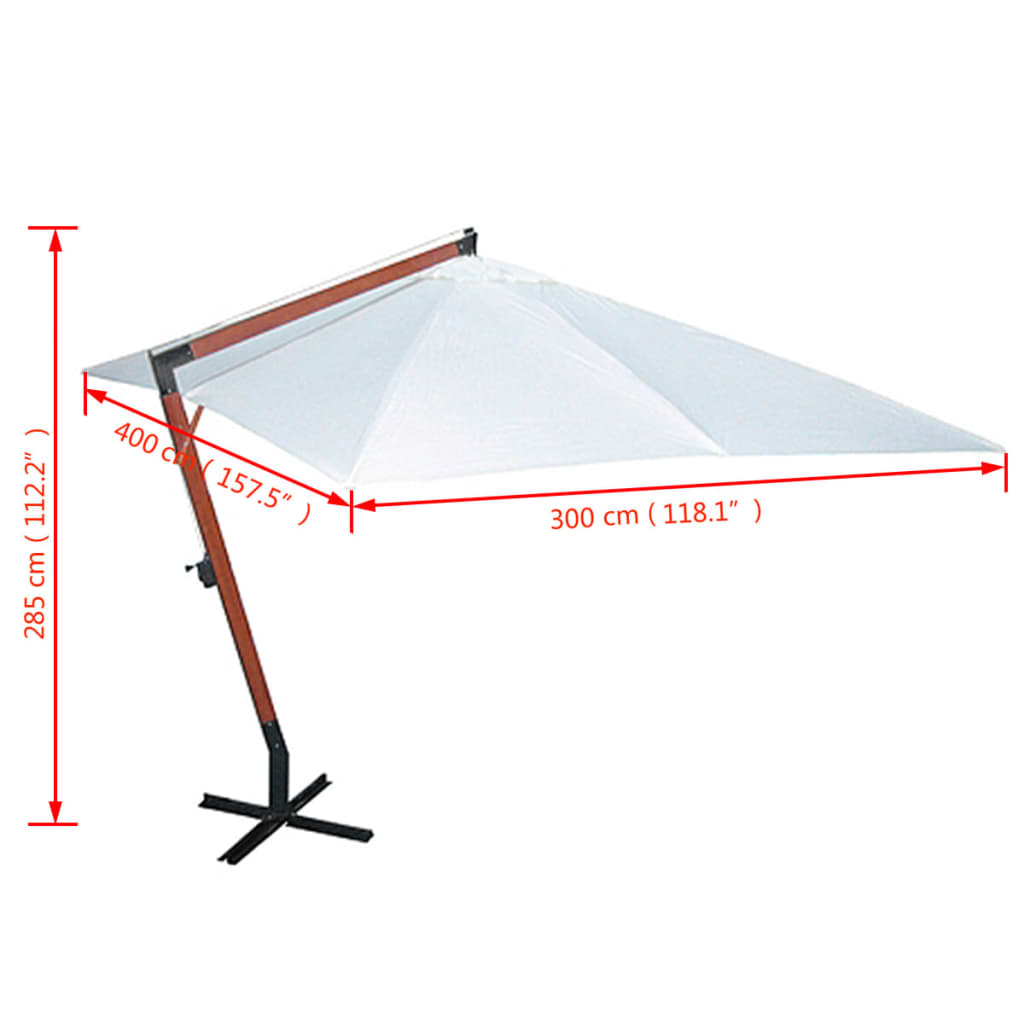 Sonnenschirm 300x400 cm Weiß
