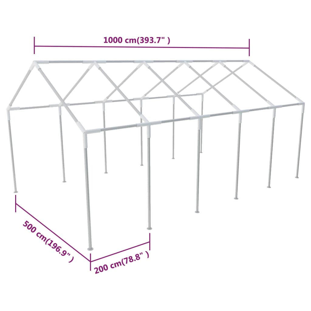 Stahlrahmen für Partyzelt 10 x 5 m