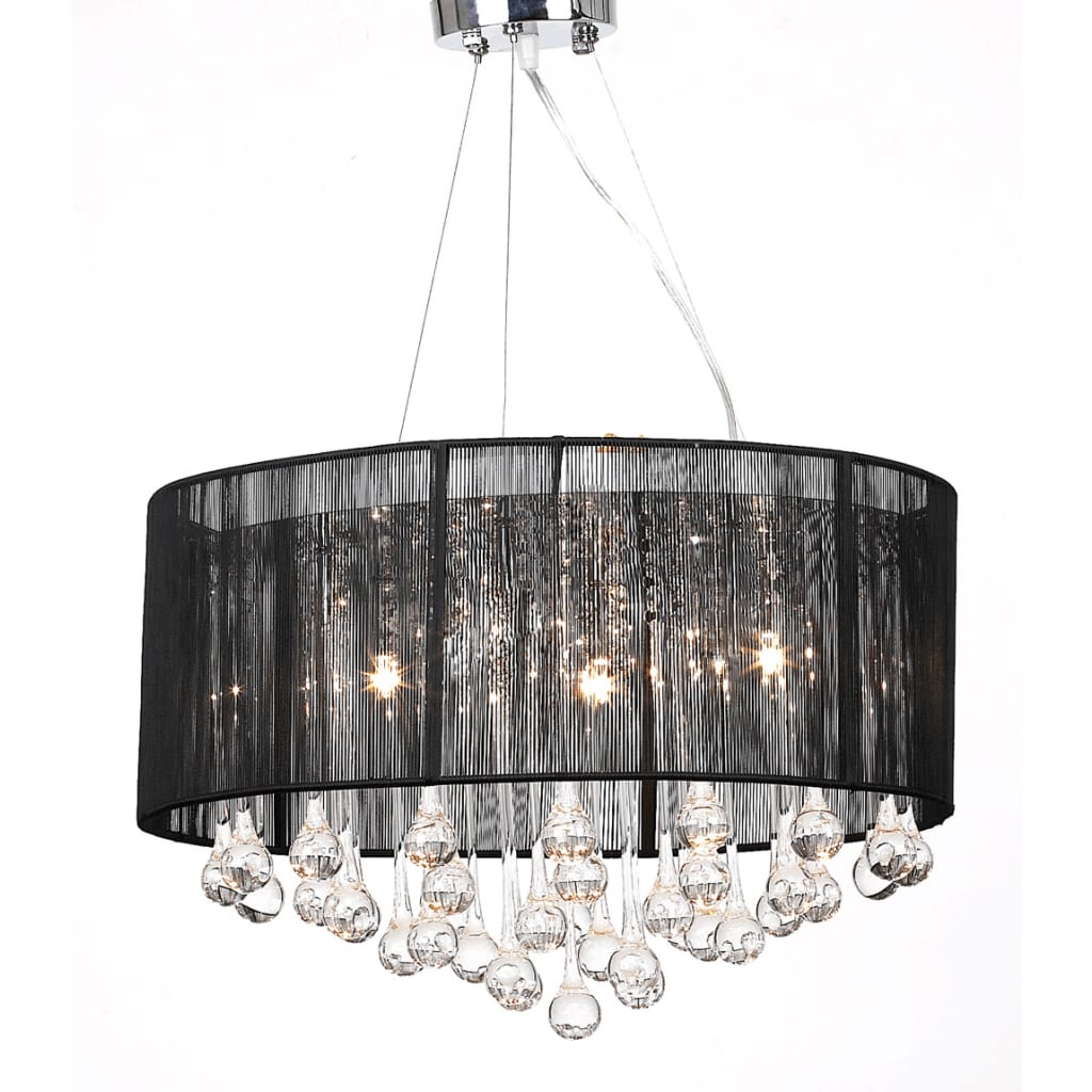 Crystal chandelier with 85 real glass crystals black