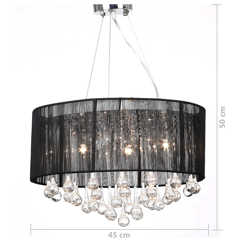 Crystal chandelier with 85 real glass crystals black