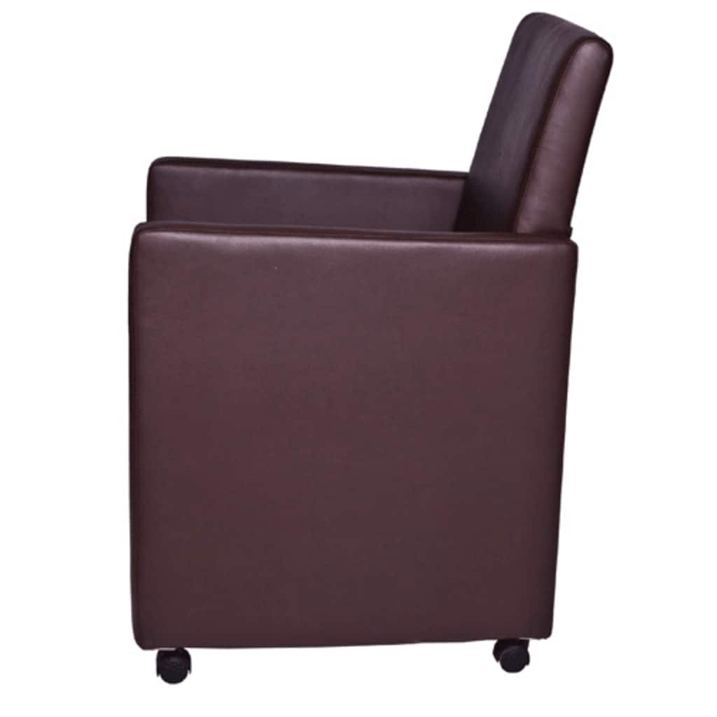 Dining Chairs 2 pcs. Brown Faux Leather