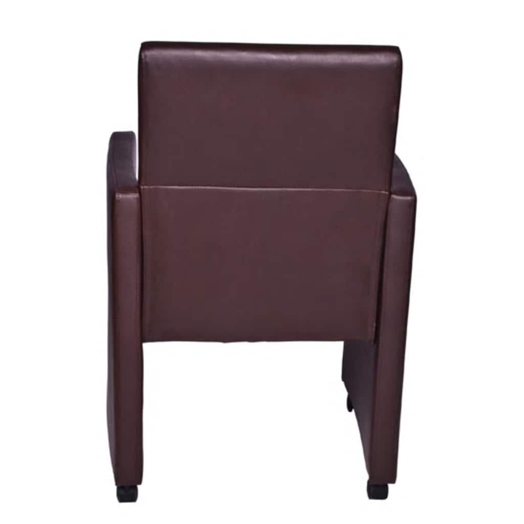 Dining Chairs 2 pcs. Brown Faux Leather
