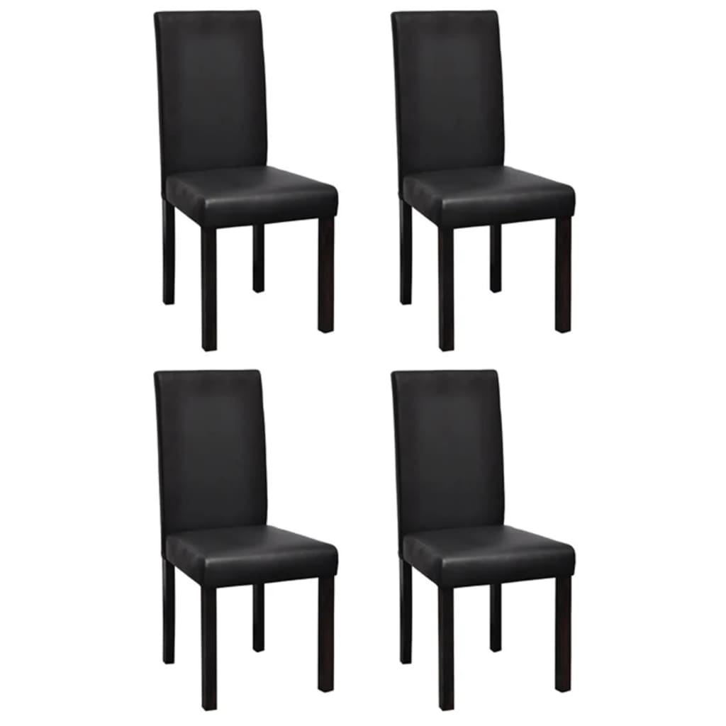Esszimmerstühle 4 Stk. Schwarz Kunstleder