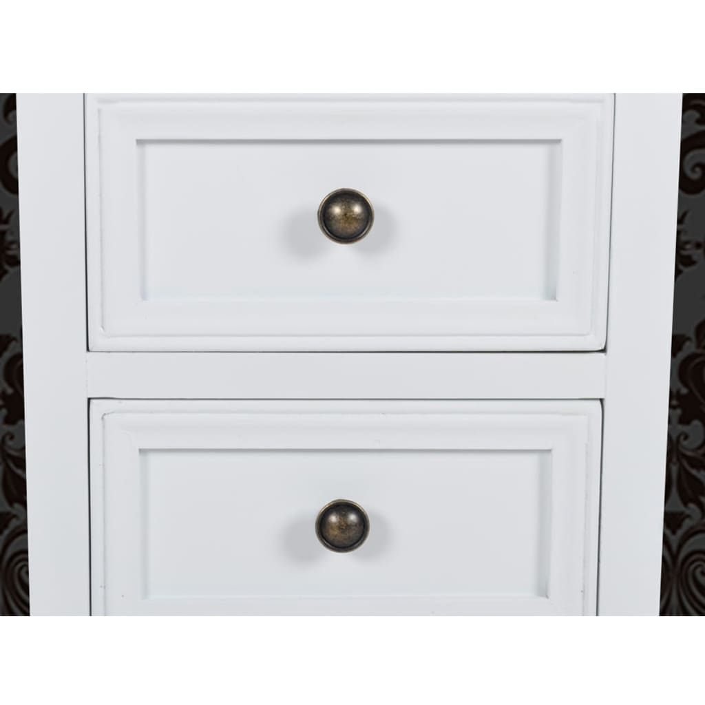 Tables de chevet 2 pièces avec 2 tiroirs en MDF blanc