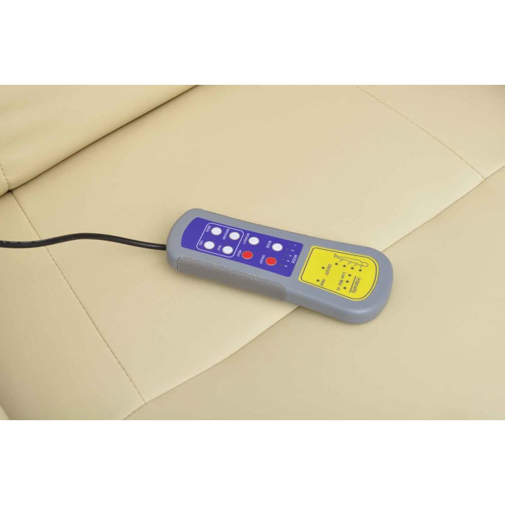 Massagesessel mit Fußhocker Creme Kunstleder