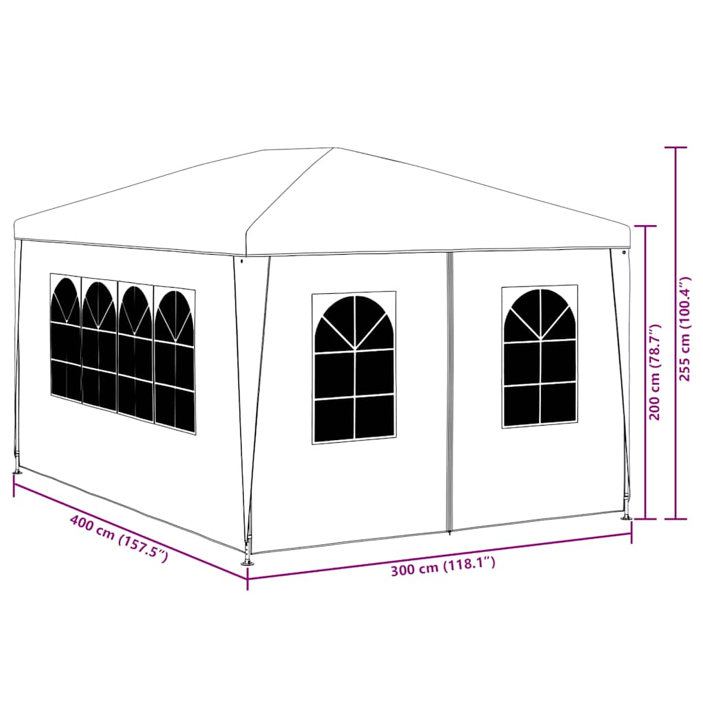 Tente de fête 3x4 m blanche